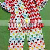 Christmas Clothing Sets Baby Girls Candy Top Pants Sets Kids Chevron Christmas Boutique Outfits thumbnail-1