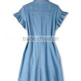 Zm35716a Latest Designs Elegant Embroidery Jeans Long Dress for Lady thumbnail-4