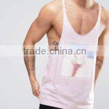 Custom Mens Overall Sublimation 100% Polyester Stringer Fitness Gym Singlets thumbnail-3