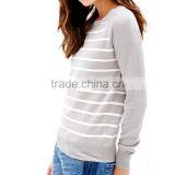 Long Sleeve Rib Knitted Striped Soft Latest Sweater Designs for Woman thumbnail-2