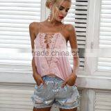Sexy Streetwear Satin Adjustable Strap Camisole Womens Tank Top Summer Vest With Lining thumbnail-1