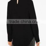 Runwaylover EY2376B Ladies 2017 Deep V-Neck Sexy Pure Color Blouse thumbnail-4