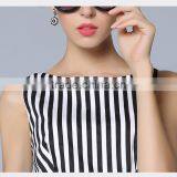 OEM Fashion Latest Women Dresses , Summer Casual New Fashion Ladies Wholesale Striped Dress thumbnail-4