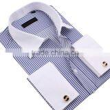 Men's Luxury French Cuff White Collar Stripped Shirt thumbnail-2