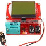 Mega328 Transistor Tester Diode Triode Inductor Capacitance ESR Meter Digital Led MOS NPN Tester Meter 12864 Graphic DC 9V
