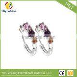 Latest Design Jewelry Copper Material Gold Plated Cubic Zirconia cz Stud Earrings thumbnail-1