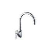 Commercial Single Chromed Handle Kitchen Sink Mixer Taps With 35mm Cartridge and Swivel S/S Spout thumbnail-1