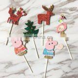 New Flamingo/Paige Pig/Deer/Christmas Tree Felt Cupcake Toppers Party Cake Decorations thumbnail-2