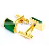 Deluxe Emerald Stone Gold Jewelry Unisex Shirt Cufflinks Brand thumbnail-3