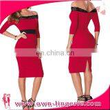 Women Off Shoulder Dress Hot Fashion Show Vintage Swing Rockabilly Dress Pin up Clothing off Shoulder Tight Dresses thumbnail-1