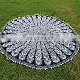 Indian Round Mandala Elephant Wall Hanging Beach Throw Yoga Mat Towel thumbnail-1