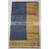 Women's Designer Wedding Wear Gray Handmade Valkalam Banarasi Silk Bridal Saree Party Wear Dress thumbnail-1