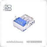 Waterproof 90 Degree DIP 9 Pins Solder UL94V-0 Type A Female 3.0 USB Connectors for Board Interface thumbnail-2