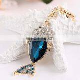Gold Plated Alloy Metal Shine Crystal Fish Custom Keychain thumbnail-3