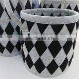 Foldable Knitted Felt Storage Laundry Baskets thumbnail-3