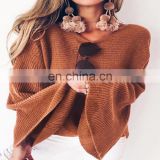 2020 new arrival Wholesale Ladies Fashion stylish Wide neck Drop Shoulder Butterfly Long Sleeve Sweater