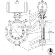 Bundor 2021 New 6 Inch Pneumatic Triple Eccentric Flange Butterfly Valve for Water thumbnail-5