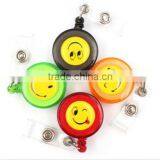 New ID Card Holder 20pcs Reel Retractable Badge Key Tag Clip Name Smiling Face thumbnail-2