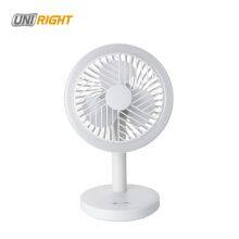 High speed USB rechargeable mini cordless table fan with Ring light