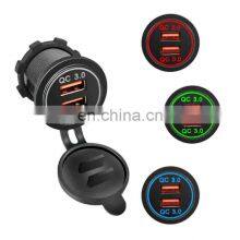 Car and Motorcycle Modified Car Charger Qc3.0 Fast Charge With Dust Cover Dual Output Dual Usb Fast Charge With Aperture thumbnail-5