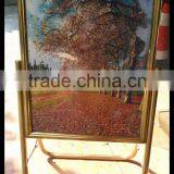 Folding Advertising Sign Display Stand- Silver Stainless Steels Floor Stand-Metal Manu Sign Board thumbnail-3