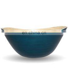 Large Spun Bamboo Salad Bowl, Handmade Lacquer Serving Bowls Customized Color Cheapest Wholesale Hot Product thumbnail-2