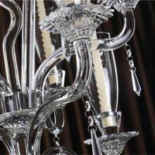 China Wholesale 9 Arms Tall Lampshade Crystal Glass Floor Candelabra thumbnail-2