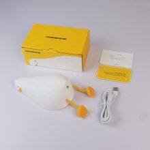 EGOGO Cute Duck Night Lights Led USB Rechargeable Cartoon Soft Silicone Lamp Patting Switch Children Kid Gift Bedroom Decoration thumbnail-6