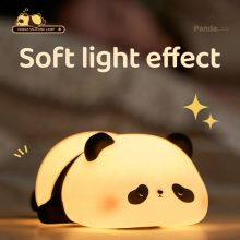 Christmas Gifts Silicone Panda Night Light Cartoon Animal Cute Sleep LED Children's Silicone Night Light for Baby Kid thumbnail-2
