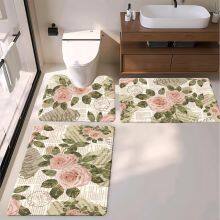 Flower Design Remium Anti-Fatigue Toilet Bath Mat – Gel & Foam Cushion, Stain Resistant & Easy to Clean thumbnail-3