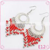 Cheap China beautiful handmade light bead tassel earrings