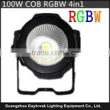 Led cob light dmx512 stage RGBW 4in1 COB led par AC90-240V ,high power 100w cob leds lamp