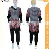 newest islamic women's suits with buttons on neck