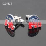 Elephant Shaped United States Vote Election Souvenir Customize Logo Zinc Alloy Metal Enamel Engrave Cufflinks thumbnail-1