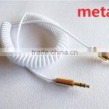 Highquality Audio /DC3.5MM Transparent Spring Cable With Metal Connector