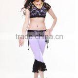 Hot Popular Sexy Lady Black Lace and Milk Silk Belly Dance Costumes China