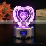 Customer Design Elegant Wedding Gift 3d Laser Engraving Crystal Heart Award thumbnail-5