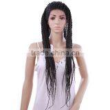 30" Japanese Fiber Micro Pre Braided 3x Box Braids Large African American Synthetic Lace Front Braided Wigs thumbnail-2