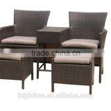 Hot Selling Stackable Outdoor Garden Wicker Rattan Chair With Foot Rest KD thumbnail-1