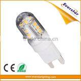 Hot sell product 2.5w 3014smd plastIc material g9 led bulb