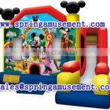 Latest Design and Cheap Inflatable Mickey Mouse Combo, Inflatable Jumping Castle, Inflatable Slip and Slide