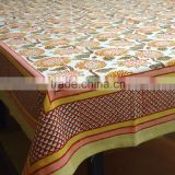 Wild Sunflower Open Tablecloth Hand Block Printed by Roopantaran