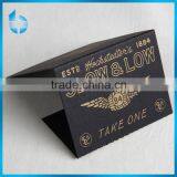 Black cardboard printing gold logo card with wave crease and Double side tape for rollingpaper