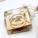 Europe Cube Gold Color Antique Glass Decorative Outdoor Ashtray For Home Office Decoration thumbnail-2