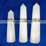 Selenite Wholesale Pencil 6 to 8 Facets Single Terminated Point Khambhat Gujarat India Crystal Waves