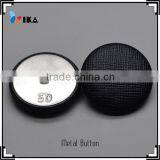 Black Leather Covered Shank Button for Coat