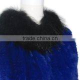 Rex Rabbit Fur Waistcoat With Raccoon Fur Collar KZ14101 thumbnail-3