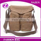 Trendy PU Leather Trimmings Handbag Travel Style Big Tote Unisex Canvas Sling Bags thumbnail-6
