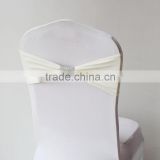 Hot Sale Wedding Decoration/Spandex Lycra White Chair Cover Band With Mesh Buckle/Rhinestone Buckle