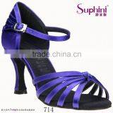 Suphini Beautiful Blue Satin Ballroom Dancing Adult Shoes thumbnail-3
